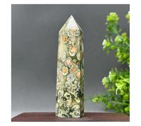 Pietra di Cristallo Ornamenti for la casa in quarzo minerale con punta a torre in diaspro naturale Collana con porta-pietre di cristallo(93g 99mm)