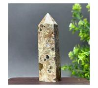 Pietra di Cristallo Ornamenti for la casa in quarzo minerale con punta a torre in diaspro naturale Collana con porta-pietre di cristallo(87g 88mm)