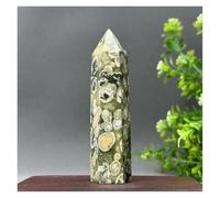 Pietra di Cristallo Ornamenti for la casa in quarzo minerale con punta a torre in diaspro naturale Collana con porta-pietre di cristallo(79g 94mm)