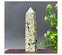 Pietra di Cristallo Ornamenti for la casa in quarzo minerale con punta a torre in diaspro naturale Collana con porta-pietre di cristallo(80g 95mm)