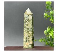 Pietra di Cristallo Ornamenti for la casa in quarzo minerale con punta a torre in diaspro naturale Collana con porta-pietre di cristallo(57g 85mm)