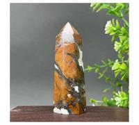 Pietra di Cristallo Ornamento for la casa in agata gialla naturale con obelisco Collana con porta-pietre di cristallo(71g 78mm)