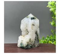 Pietra di Cristallo Trattamento esemplare di obelisco di geode di agata acquatica naturale, decorazione for la casa Collana con porta-pietre di cristallo(75g 60mm)