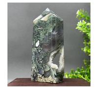 Pietra di Cristallo Trattamento esemplare di obelisco di geode di agata acquatica naturale, decorazione for la casa Collana con porta-pietre di cristallo(211g 106mm)