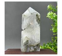 Pietra di Cristallo Trattamento esemplare di obelisco di geode di agata acquatica naturale, decorazione for la casa Collana con porta-pietre di cristallo(191g 100mm)