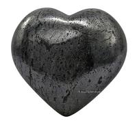 Pietra di ematite a forma di cuore in cristallo - Pietra per massaggio tascabile per il naturale equilibrio dei chakra del corpo, guarigione Reiki e griglia di cristallo