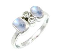 Pietra di luna arcobaleno Anello placcato argento donna C1153BO_50 (15.9)