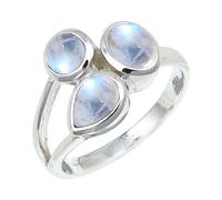 Pietra di luna arcobaleno Anello placcato argento donna C1154BO_50 (15.9)