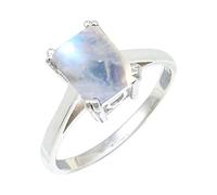 Pietra di luna arcobaleno Anello placcato argento donna C1157BO_50 (15.9)