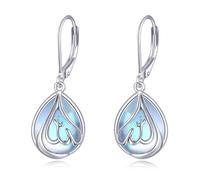 Pietra di luna musulmana islamica religiosa orecchini a goccia per le donne in argento sterling religioso Allah gioielli regali