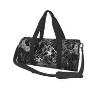 Pietra di marmo grigio grafite argento nero, Borsone da viaggio di grande capacità Borsa rotonda Borsa da viaggio sportiva Borsa da viaggio Borsa da fitness