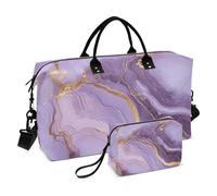 Pietra di marmo Viola Oro Decorativo Oggetto Personale Borsa Da Viaggio Sport Palestra Borsa con Cinghia Regolabile per Sport Pieghevole Bolsa de Mano para ropa de