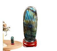 pietra di palma labradorite, pietre preziose labradorite per sollievo,Pietra di palma naturale, pietra di preoccupazione - Pietra di yoga anti-stress, lucidata con base per le donne