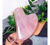 Pietra di quarzo rosa rosa naturale puro Gua Sha Scraping Board Face Neck Body Massagers Terapeutico e strumento di rinnovamento della pelle decorazione della stanza (Color : A)