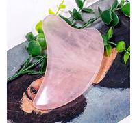 Pietra di quarzo rosa rosa naturale puro Gua Sha Scraping Board Face Neck Body Massagers Terapeutico e strumento di rinnovamento della pelle decorazione della stanza (Color : B)