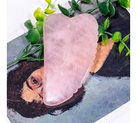 Pietra di quarzo rosa rosa naturale puro Gua Sha Scraping Board Face Neck Body Massagers Terapeutico e strumento di rinnovamento della pelle Collezioni di casa (Color : XS)