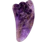Pietra grezza di ametista Massaggiatore di ametista Rullo facciale in pietra naturale Set di strumenti Gua Sha SPA Agopuntura Raschiando Cristallo Corpo Viso Massaggio sanitario (Color : Purple-2) Col