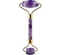 Pietra grezza di ametista Massaggiatore di ametista Rullo facciale in pietra naturale Set di strumenti Gua Sha SPA Agopuntura Raschiando Cristallo Corpo Viso Massaggio sanitario (Color : Purple-2) Col
