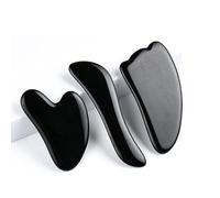 Pietra Guasha Massaggio Guazzo Raschietto for il viso Rullo di giada Massaggiatore Set Nero Ossidiana Gua Sha Bordo Strumento for la cura della pelle del viso (Color : Type 4)