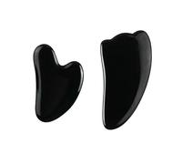 Pietra Guasha Massaggio Guazzo Raschietto for il viso Rullo di giada Massaggiatore Set Nero Ossidiana Gua Sha Bordo Strumento for la cura della pelle del viso (Color : Type 7)