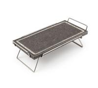 Pietra lavica 19x37 cm con supporto inox per cottura e servizio - Ilsa