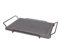 Pietra lavica ollare naturale piastra con supporto e manici 30x40 cm barbecue