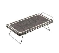 Pietra Lavica Rettangolare con Stand in Acciaio 19 x 37 cm Ilsa