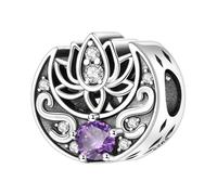 Pietra Loto Openwork Luna Perlina Fascino, Fascino per Braccialetto, Compatibile con Braccialetto Pandora Collana