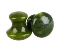 Pietra Massaggiante Facciale a Fungo 2 Pezzi in Jade Verde | Accessorio Portatile per Terapia, Forma a Fungo, Uso Ovunque e Sempre, Adatto a Amici e Famiglia