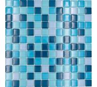 Pietra Mosaico Vetro Mix Blu Petrolio 88-XCE95 I 10 Mattonelle Mosaico