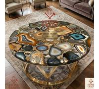 Pietra Naturale Agata Bel Caffè Tavolo Con Base - 36 " x 36'' Durevole & Bella