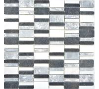 Pietra Naturale Bacchette Mosaico Antracite Grigio Bianco Doccia 88-0123 I 10