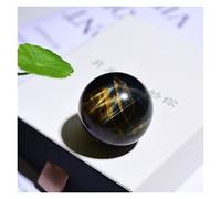 Pietra naturale Blue Tiger Eye Ball Lucidatura Terra Palla Reiki Massaggio Pietra Decorazione domestica Collezione squisita Souveni Baoding Ball Esorcizzare gli spiriti maligni Disegno di denaro (Col