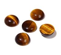 Pietra naturale cabochon 14 mm Jaspers Cammeo ciondolo base vassoio per la creazione di gioielli, anelli, orecchini, collane fai da te, n. 19, occhio di tigre, 1 pezzo