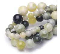 Pietra naturale da 6 mm per la creazione di gioielli, diaspro verde vite lucida liscia rotonda gemma per braccialetti e collane 38,1 cm