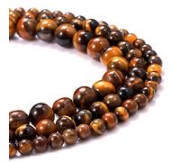Pietra naturale da 8 mm, occhio di tigre gialla, lucidata, liscia, sciolta, potere di guarigione energetica, per la creazione di gioielli fai da te
