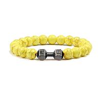 Pietra naturale Lava pietra perline bracciali donna uomo braccialetto, giallo