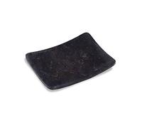 pietra naturale marmo portasapone Zen con foro nero 12 x 9 x 2 cm