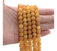 Pietra naturale opaca occhio di tigre amazzonite agate turchese giada perline rotonde perline sciolte per la creazione di gioielli bracciale 4 6 8 10 mm - Giada cera d'api gialla - 10 mm circa 35