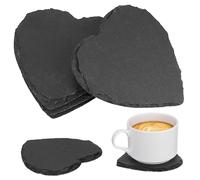 Pietra Nera Sottobicchieri a Forma di Cuore, 4 Pezzi | Bicchieri da Vino e Tazze, Facili da Pulire, Proteggono Piano, Stile Decorativo