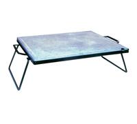 Home & Garden Pietra ollare 30x40 cm per cottura alimenti, supporto in ferro, gambe pieghevoli 16cm