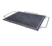 Pietra ollare rettalgolare grande cm 29x40 con supporto inox per servire a tavo