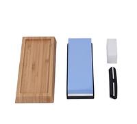 Pietra per affilare 1000/6000 grana, set di pietre abrasive per affilare coltelli con base antiscivolo, supporto in bambù e guida per l’angolo, ideale per coltelli da cucina, da