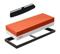 Pietra per affilare,grana 1000 e 6000,Double-Sided Affila Coltelli con Base in Silicone Antiscivolo e Guida all'Angolo(pietra 2 in 1)