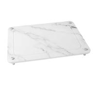 Pietra per asciugare i piatti in diatomite che assorbe rapidamente l'acqua - Vassoio in pietra con motivo marmo bianco con piedini antiscivolo facile da pulire, 16x12
