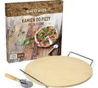 Pietra per pizza con manico e coltello in cordierite rotonda 33 cm per...