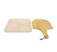 Pietra per pizza - Pietra da cottura per pizza e pizza per grigliare, pietra da cucina quadrata con pallet in legno, pietra da cottura professionale per crosta croccante, pàin