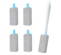 Pietra Pomice per WC, 5 Pezzi Pietre Pomice per la Pulizia con 1 Manico, Detergente di WC per Cucina, Doccia, Bagno, Piscina, Lavandino
