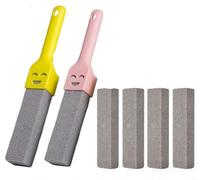 Pietra Pomice per Wc Ceramica,6 pezzi Pietra di Pulizia per WC Pietra Bastoncino Abrasivo Sostituibile con 2 Manici Extra Lunghi per Bagno,Cucina,Piscina,Pulizia Della Casa