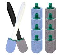 Pietra Pomice per WC Ceramica,Ricarica da 10 Cleaning Block,Con Manico Riutilizzabile,Pulizia Efficace,per Toilette,Cucine,Lavelli e Lavabi(Blu Grigio)
